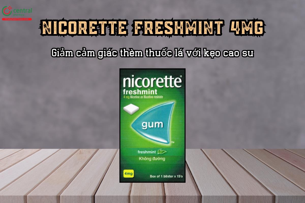 Giảm cảm giác thèm thuốc lá với kẹo cao su Nicorette Freshmint 4mg