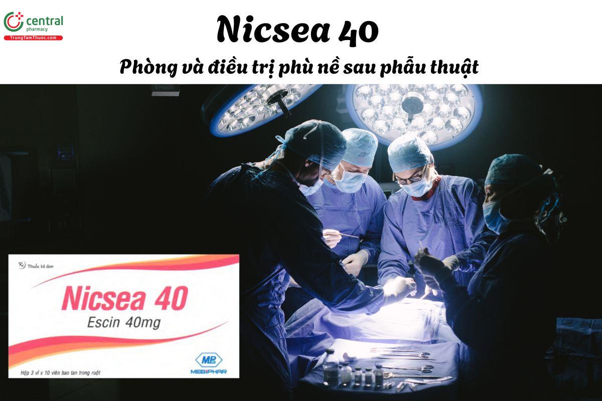 Thuốc Nicsea 40 - Phòng và điều trị phù nề sau phẫu thuật, chấn thương