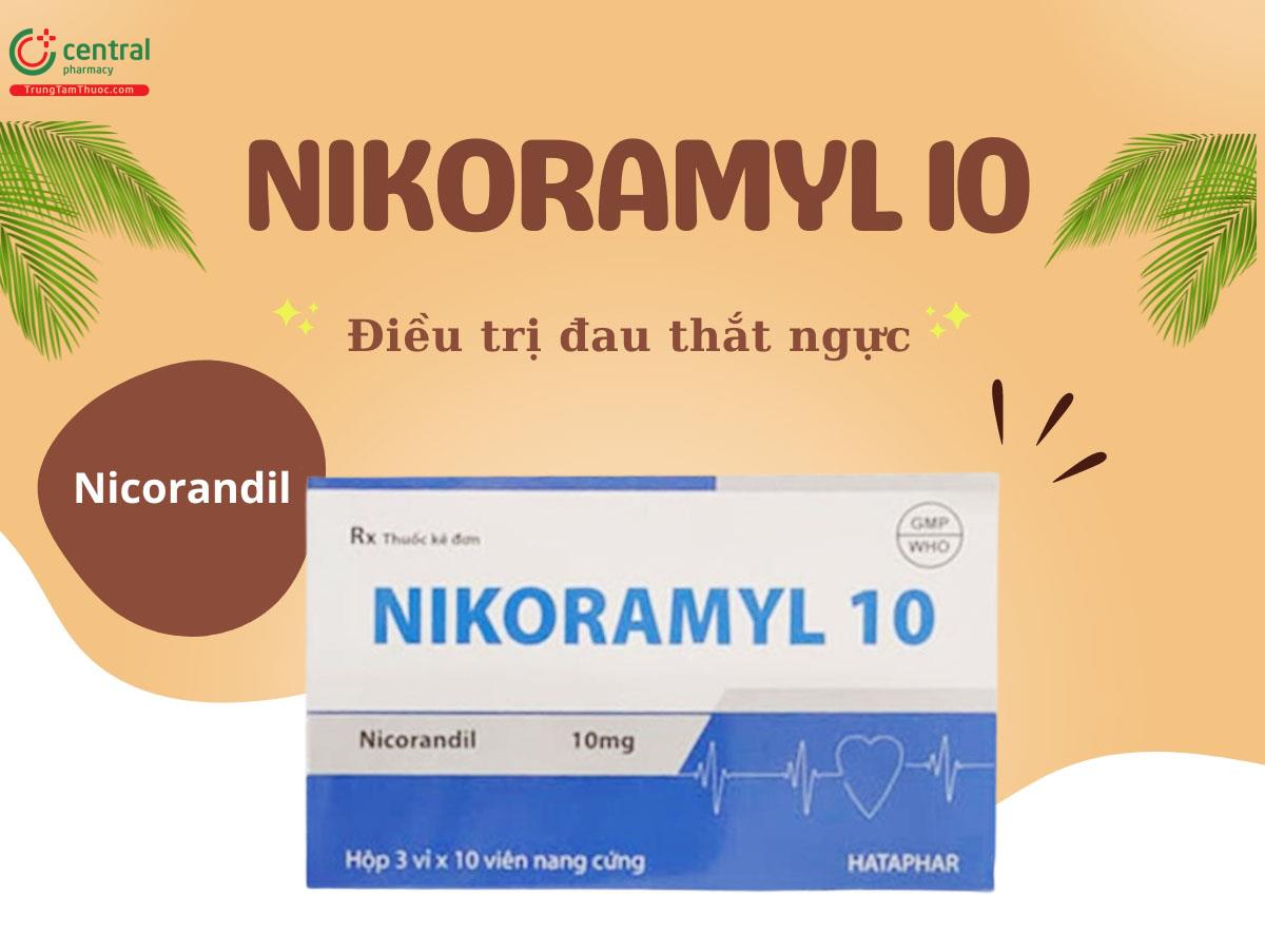 Thuốc Nikoramyl 10 - Điều trị đau thắt ngực, cải thiện lưu lượng máu