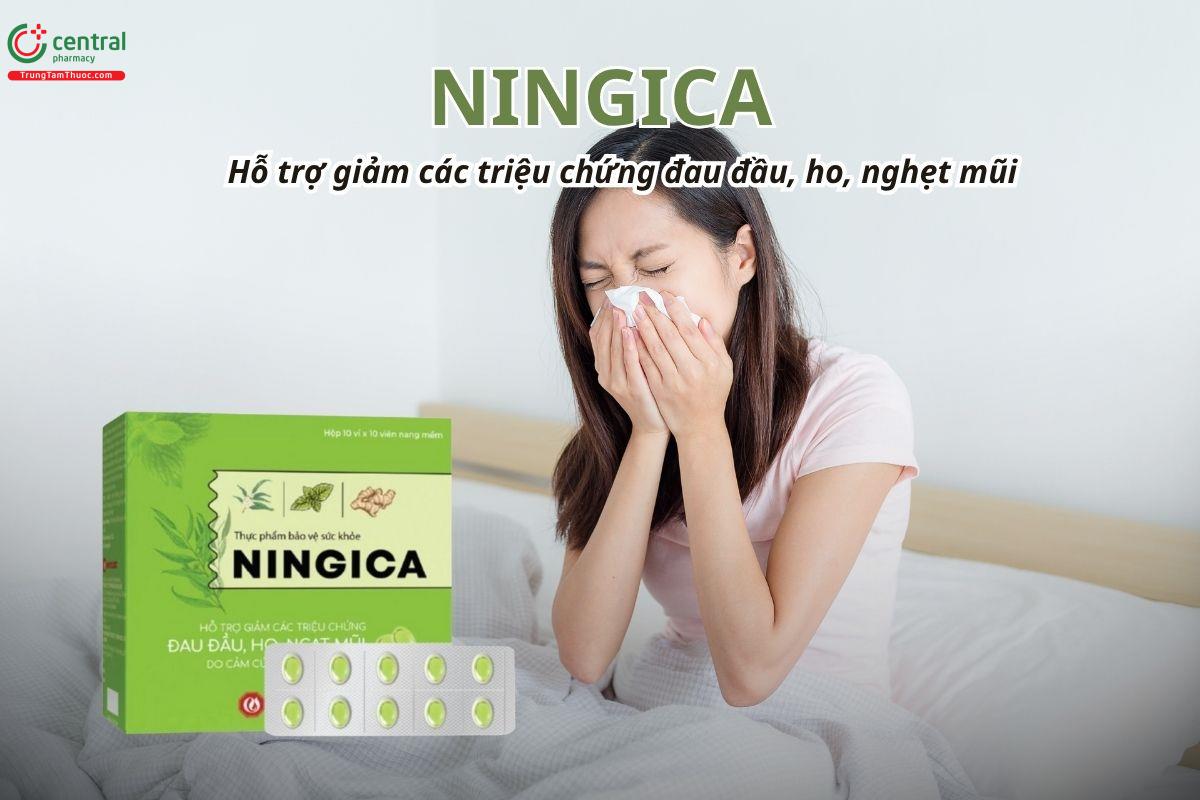 Ningica - Hỗ trợ giảm các triệu chứng đau đầu, ho và nghẹt mũi
