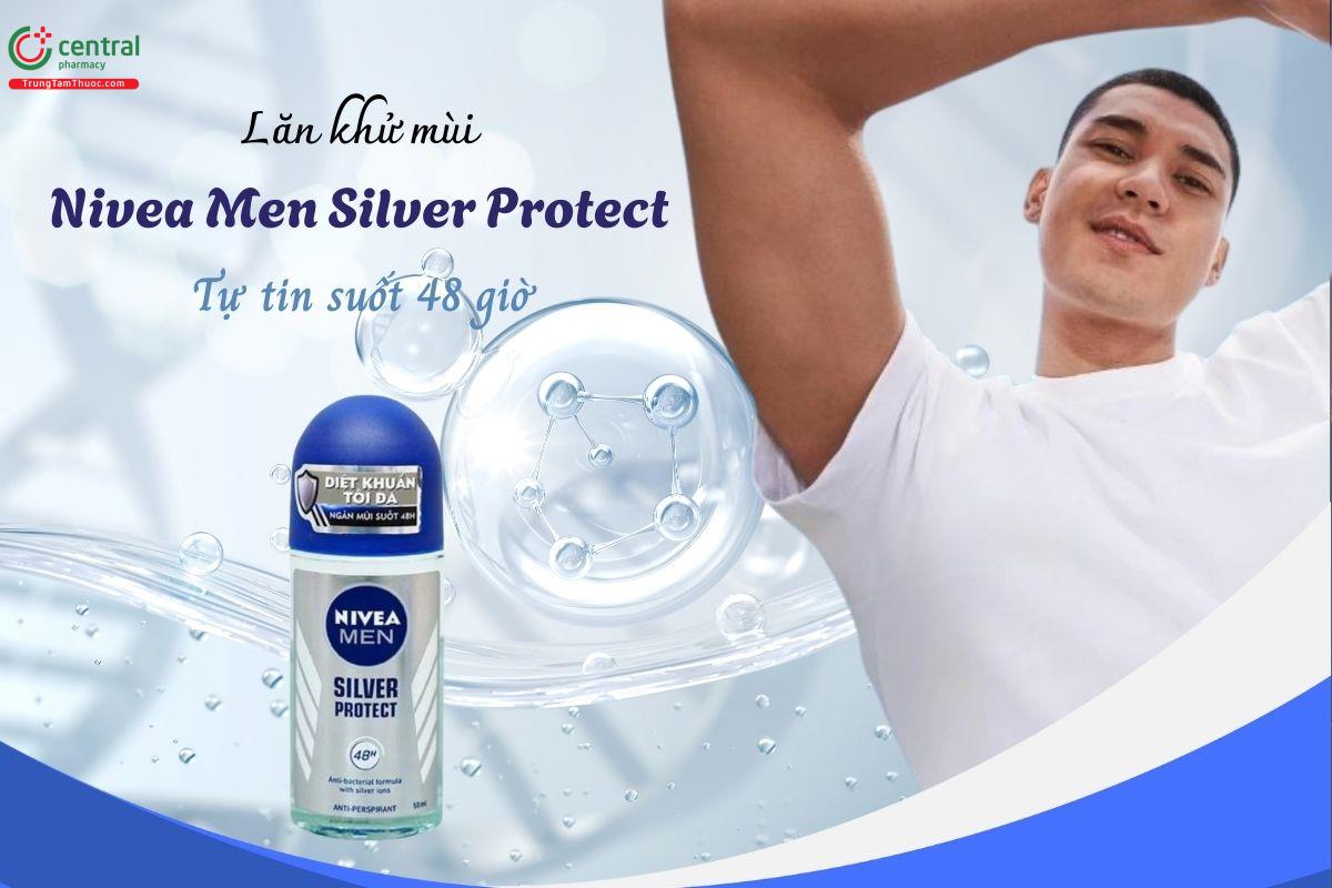 Lăn khử mùi Nivea Men Silver Protect 50ml giúp tự tin suốt 48 giờ!