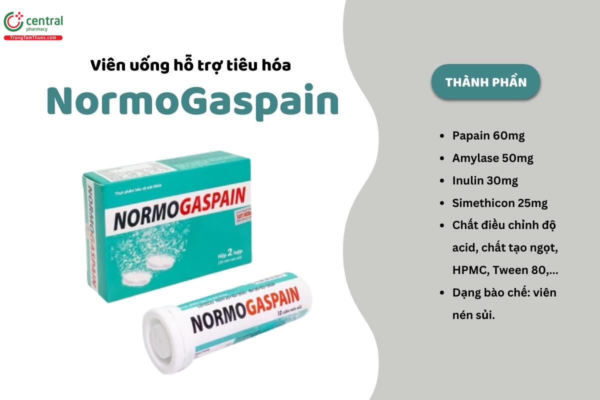 Viên sủi Normogaspain tăng cường tiêu hóa, giảm đầy bụng, khó tiêu