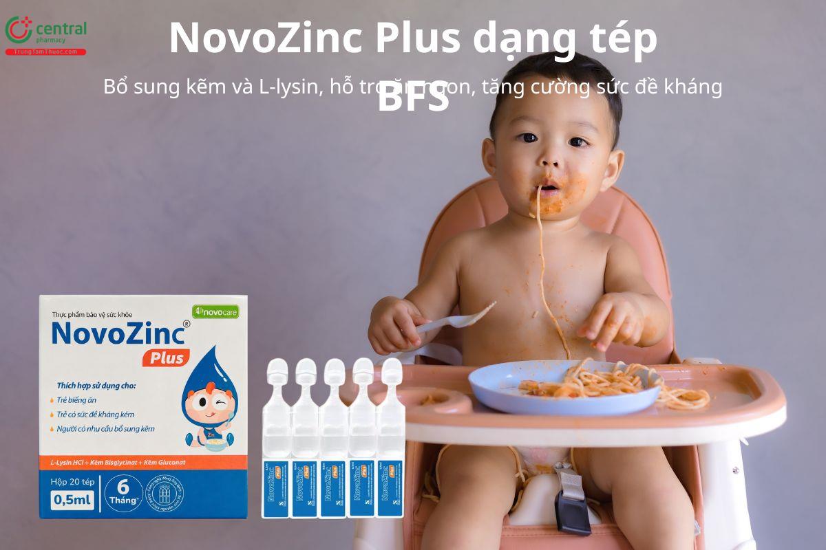 NovoZinc Plus dạng tép BFS hỗ trợ bổ sung kẽm và L-lysin, hỗ trợ ăn ngon