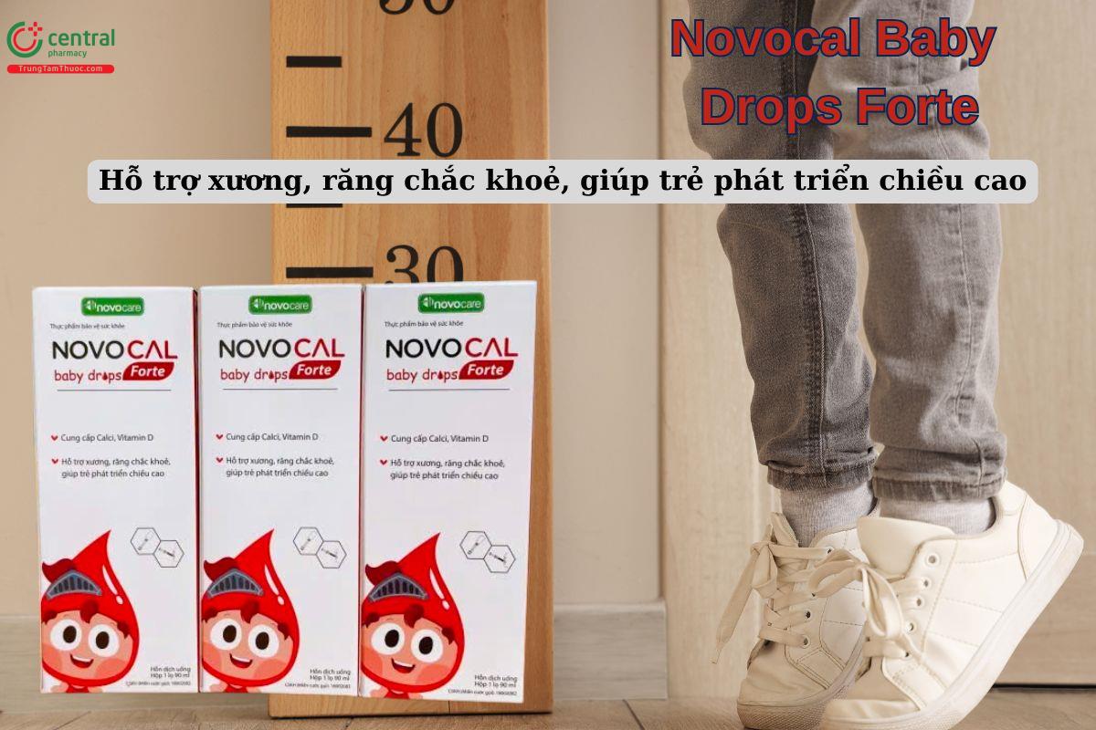 Novocal Baby Drops Forte giúp hỗ trợ cải thiện chiều cao, phát triển xương răng chắc khoẻ
