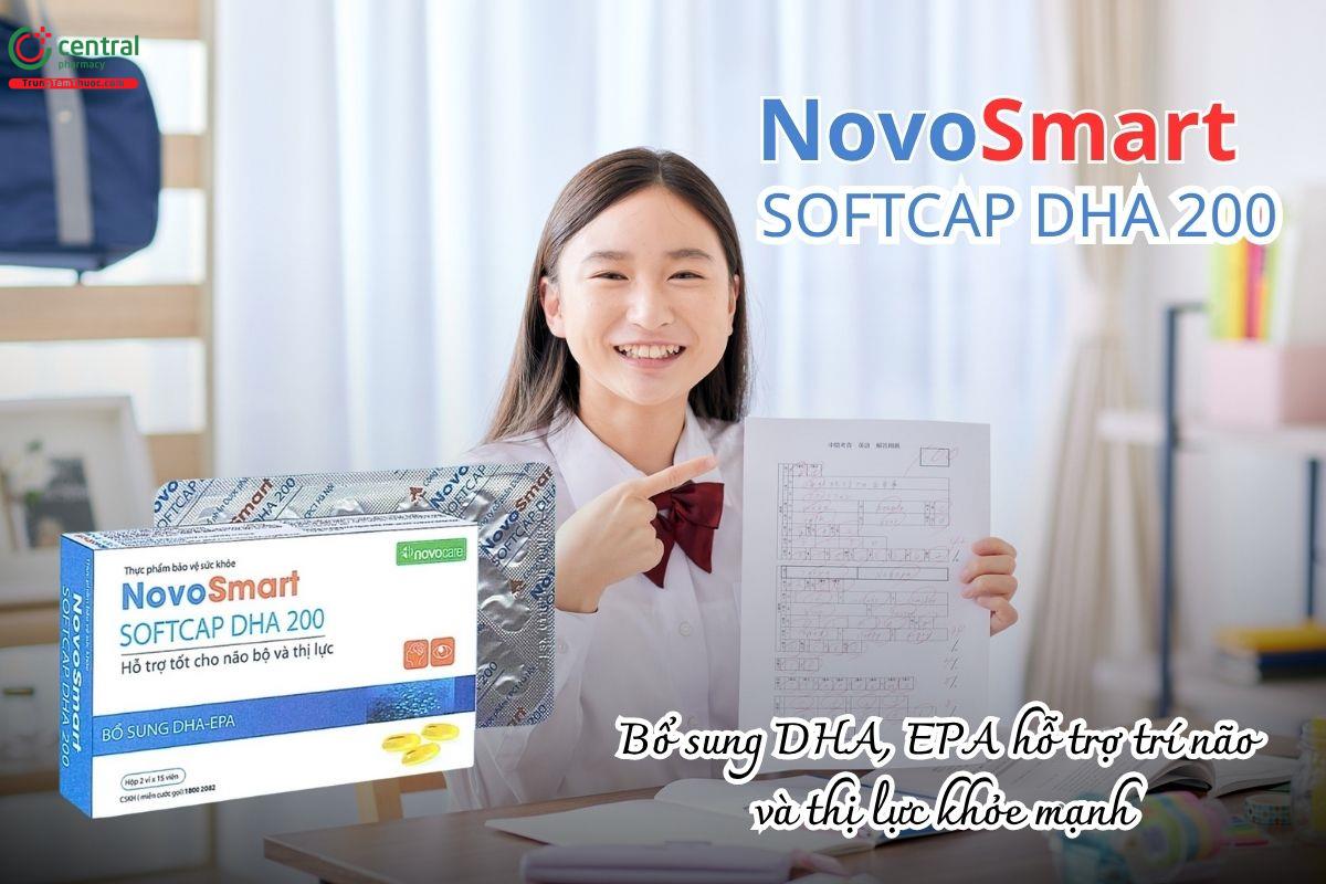 Novosmart Softcap DHA 200 bổ sung DHA, EPA hỗ trợ trí não và thị lực khỏe mạnh