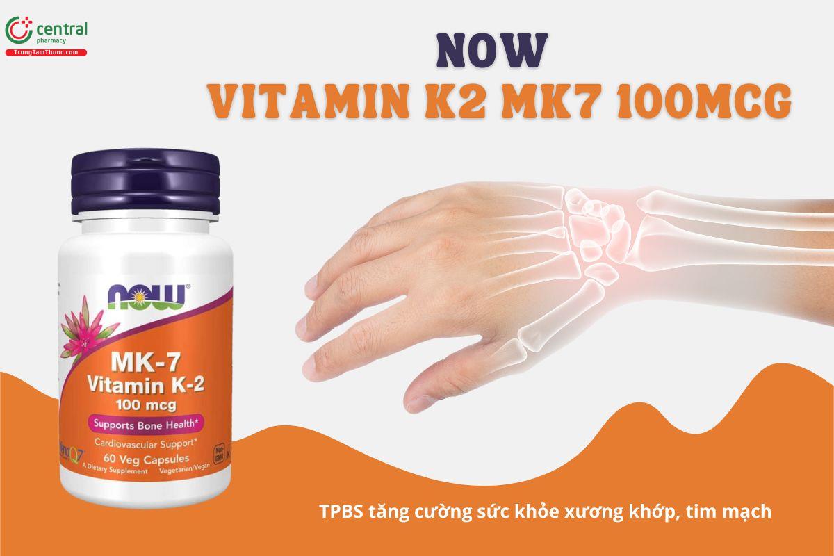 Now Mk7 Vitamin K2 100mcg tăng cường sức khỏe tim mạch và xương khớp