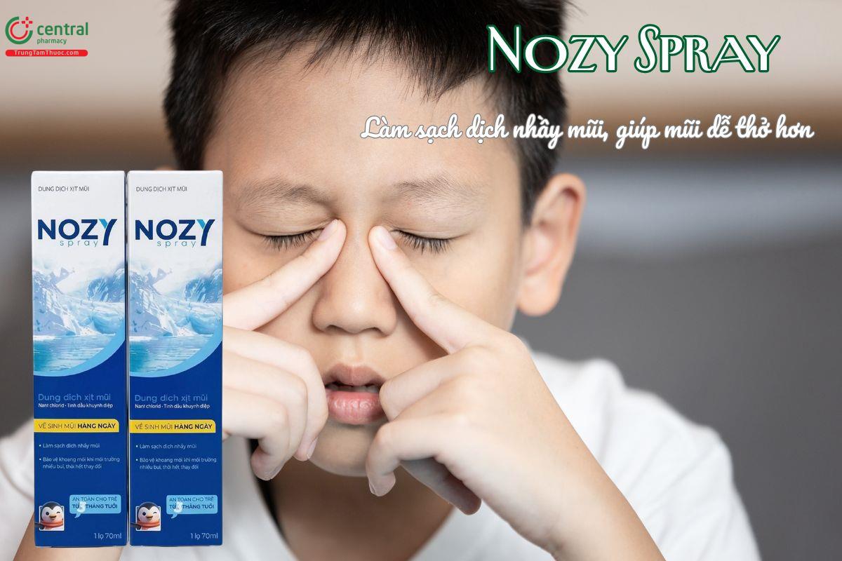 Nozy Spray có thể dùng hằng ngày để làm sạch dịch nhầy mũi