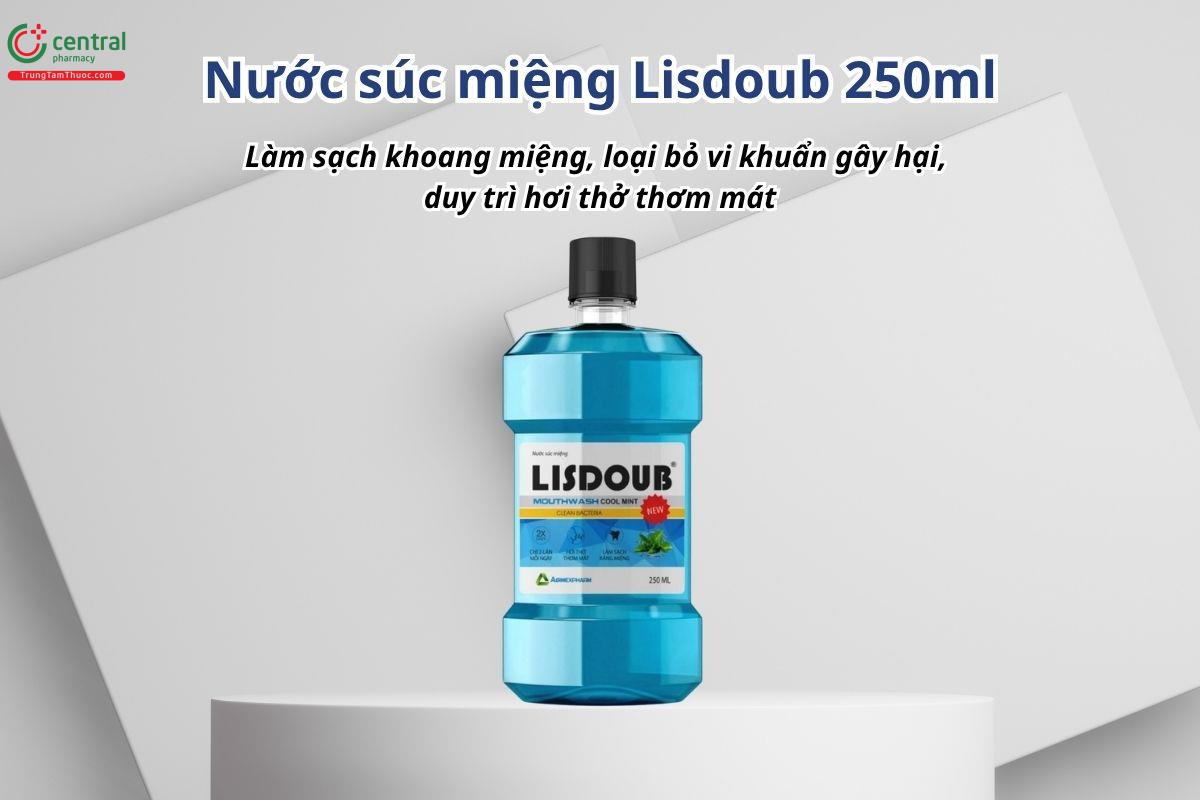 Nước Súc Miệng Lisdoub 250ml giúp làm sạch khoang miệng, loại bỏ vi khuẩn gây hại, duy trì hơi thở thơm mát