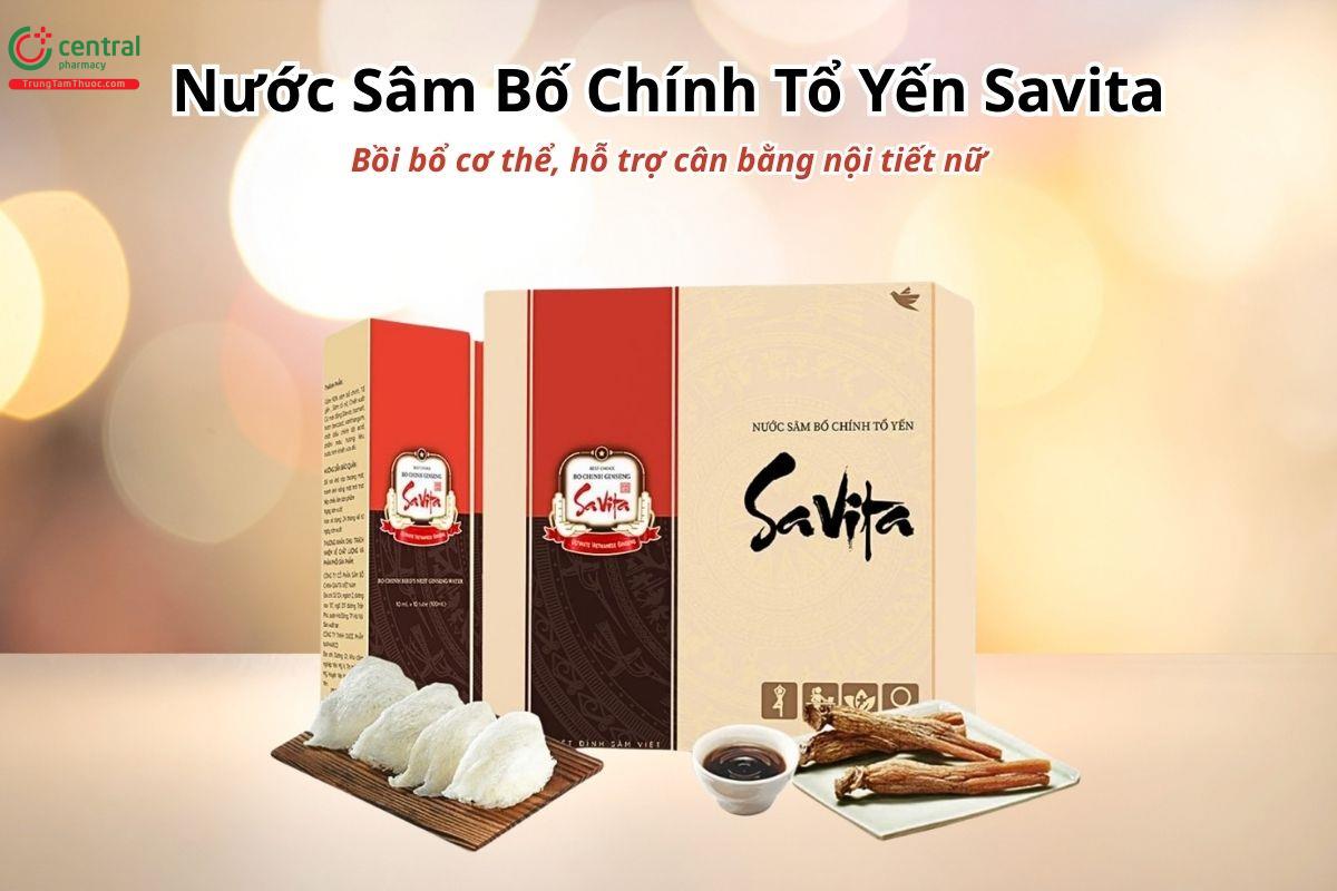 Nước Sâm Bố Chính Tổ Yến Savita – Bồi bổ cơ thể, hỗ trợ cân bằng nội tiết nữ