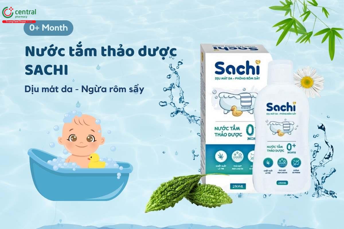 Nước tắm thảo dược Sachi 250ml làm sạch và bảo vệ da cho trẻ