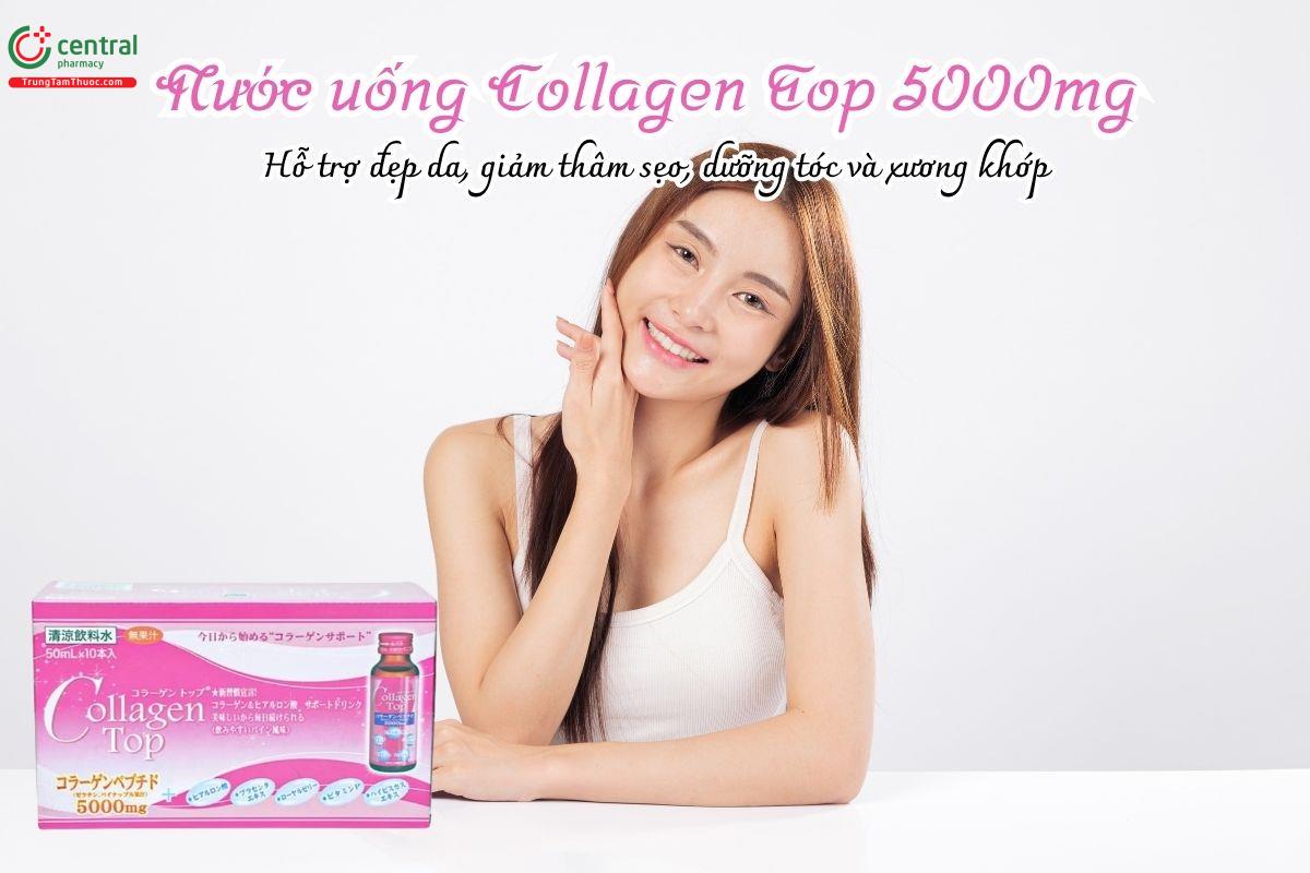 Nước uống Collagen Top 5000mg hỗ trợ đẹp da, giảm thâm sẹo, dưỡng tóc và xương khớp