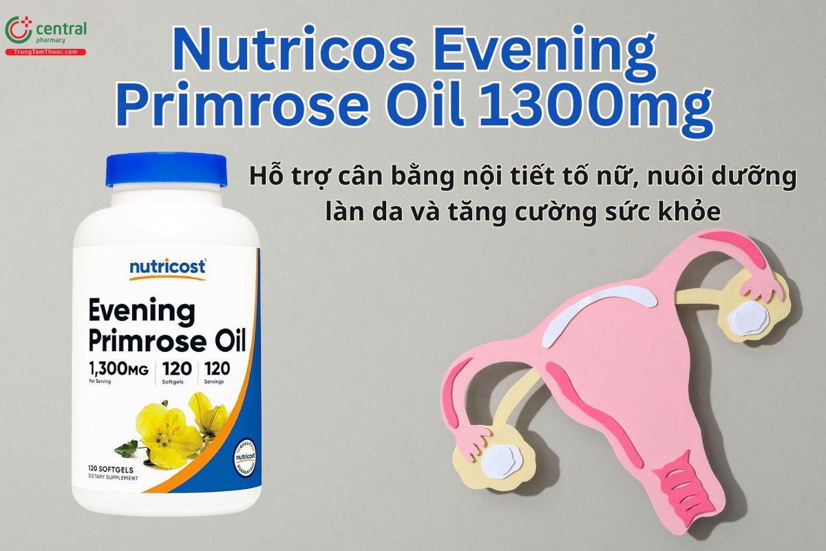 Nutricost Evening Primrose Oil 1300mg hỗ trợ cân bằng nội tiết tố nữ