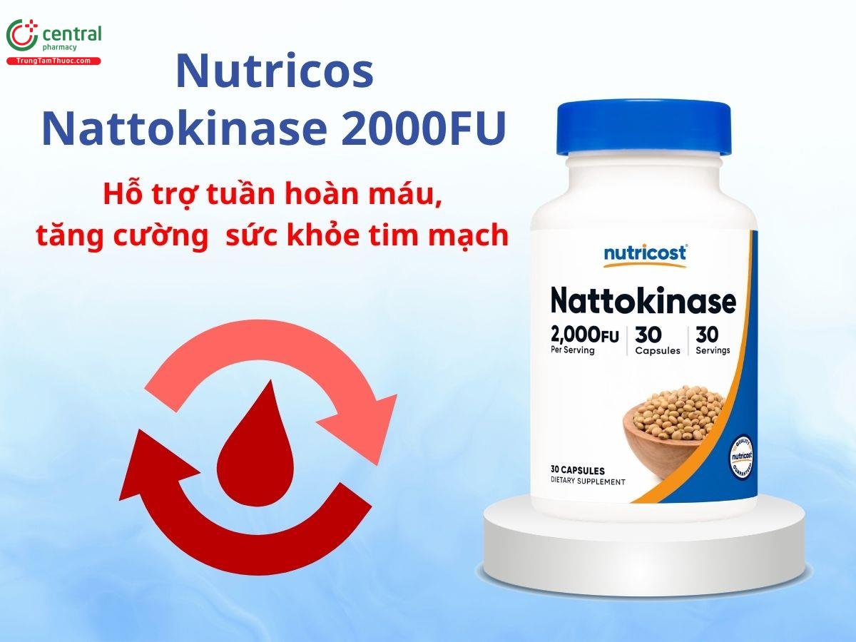 Nutricost Nattokinase 2000 FU hỗ trợ chức năng mạch máu, ngăn ngừa bệnh tim mạch