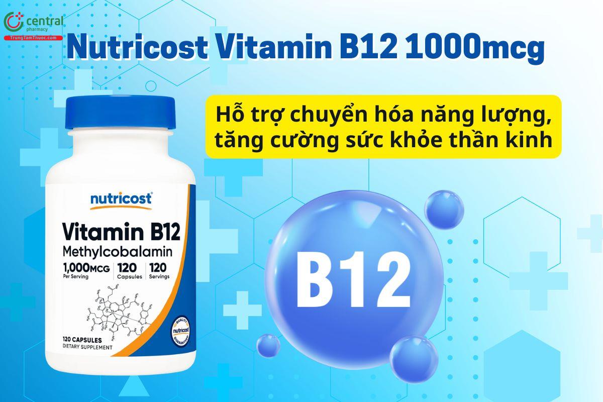 Nutricos Vitamin B12 1000mcg hỗ trợ chức năng thần kinh và quá trình tạo máu