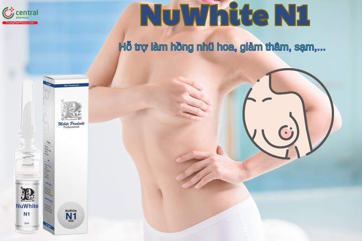 Kem Mibiti Prudente NuWhite N1 5ml giúp hỗ trợ giảm thâm, làm hồng nhũ hoa