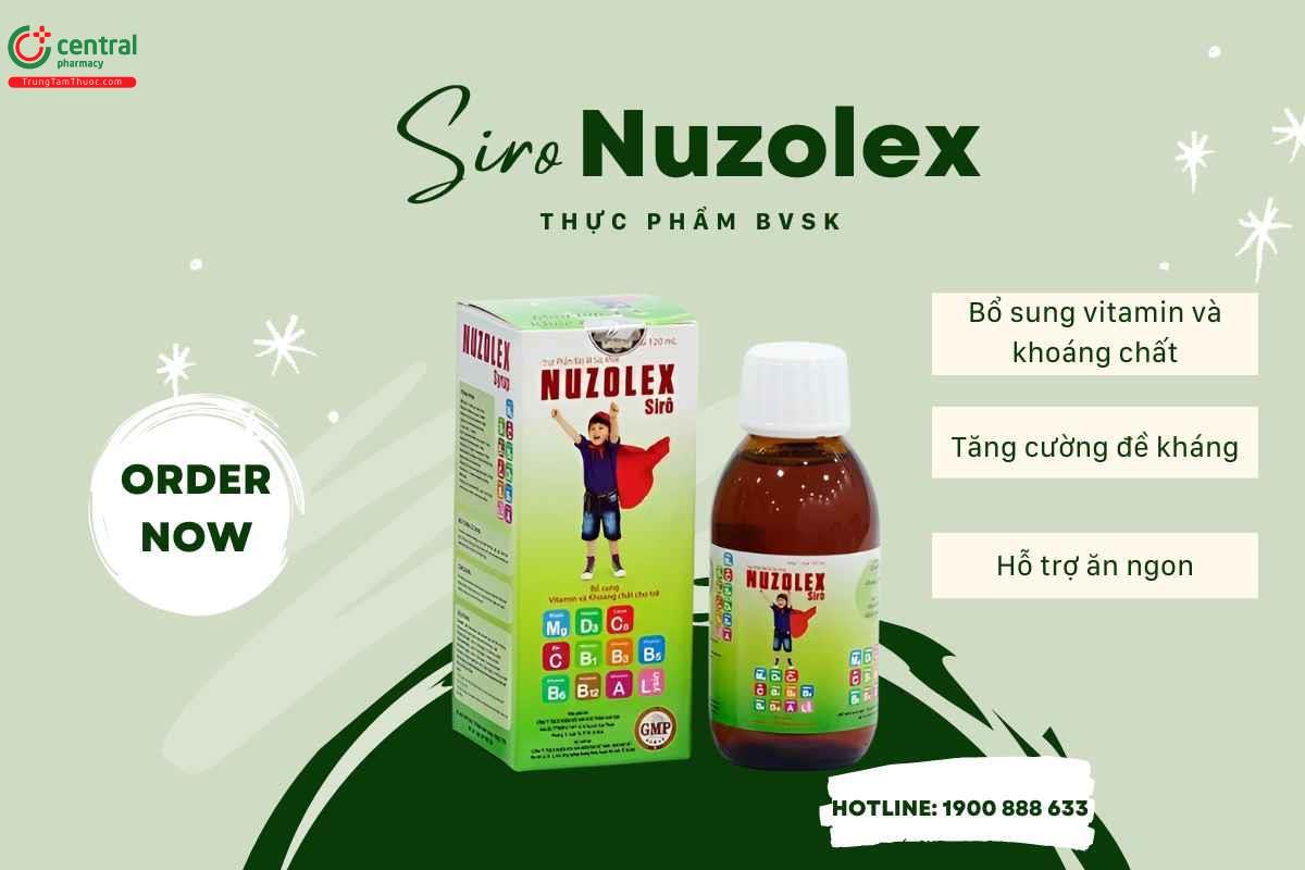 Siro Nuzolex 120ml - Nâng cao đề kháng, giúp trẻ ăn ngon