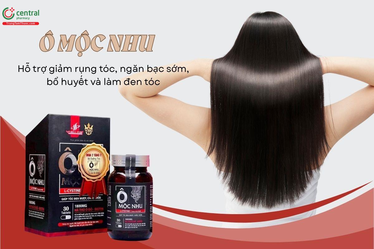 Ô Mộc Nhu hỗ trợ giảm rụng tóc, ngăn bạc sớm, bổ huyết và làm đen tóc