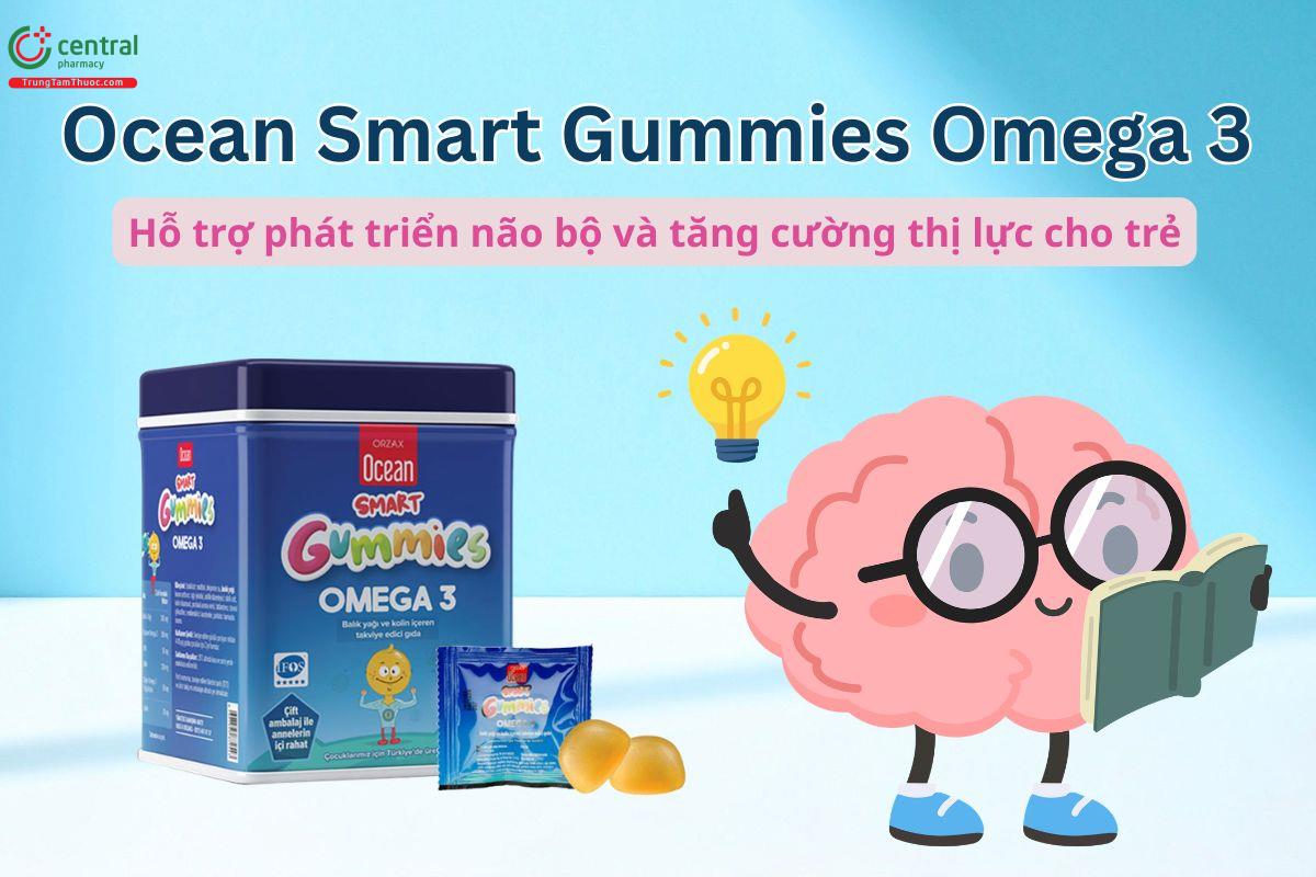 Ocean Smart Gummies Omega 3 hỗ trợ tăng cướng sức khỏe não bộ và thị lực