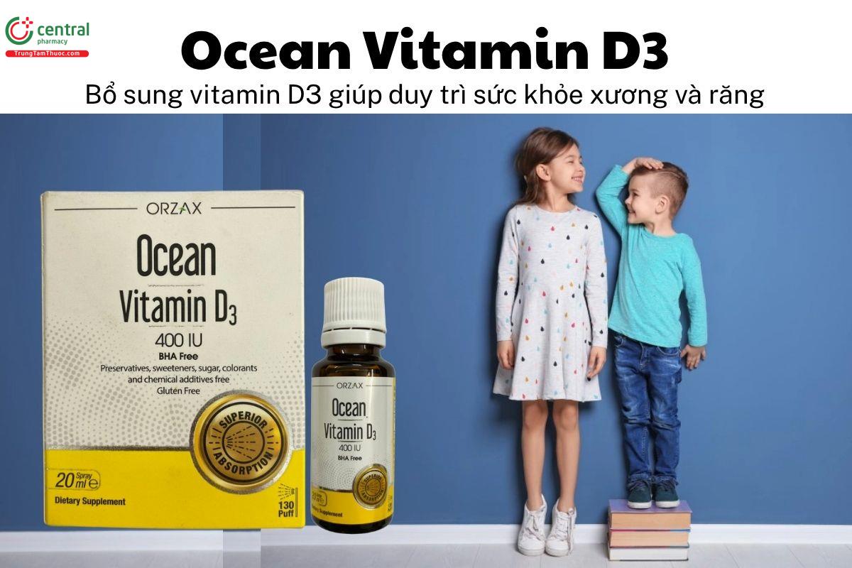 Ocean Vitamin D3 - Bổ sung vitamin D3 giúp duy trì sức khỏe xương và răng