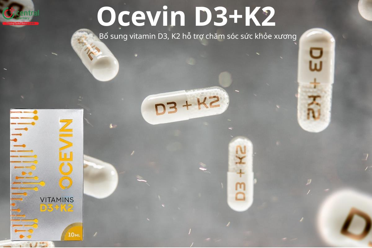 Ocevin D3+K2 giúp bổ sung vitamin D3, K2 giúp chăm sóc sức khỏe xương