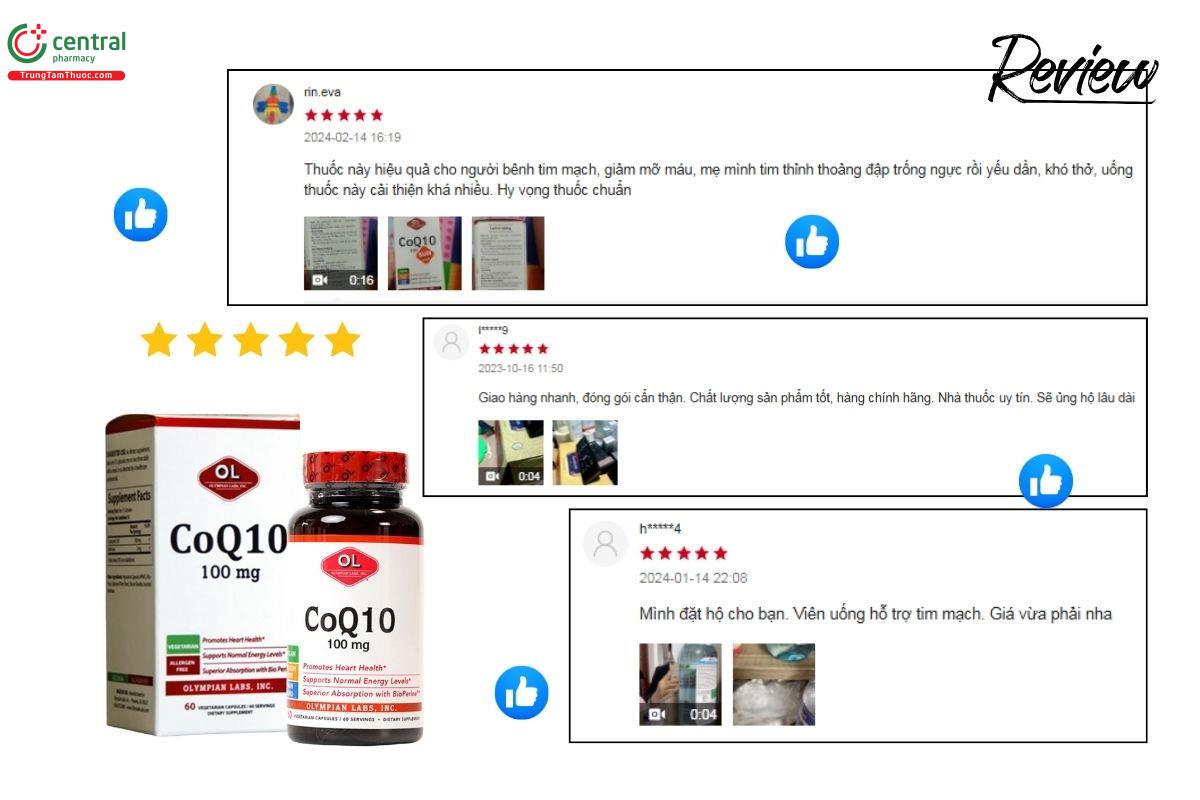 Đánh giá của người dùng về sản phẩm Olympian Labs CoQ-10 100mg