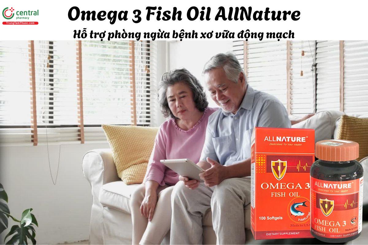 Omega 3 Fish Oil AllNature - Phòng ngừa bệnh xơ vữa động mạch