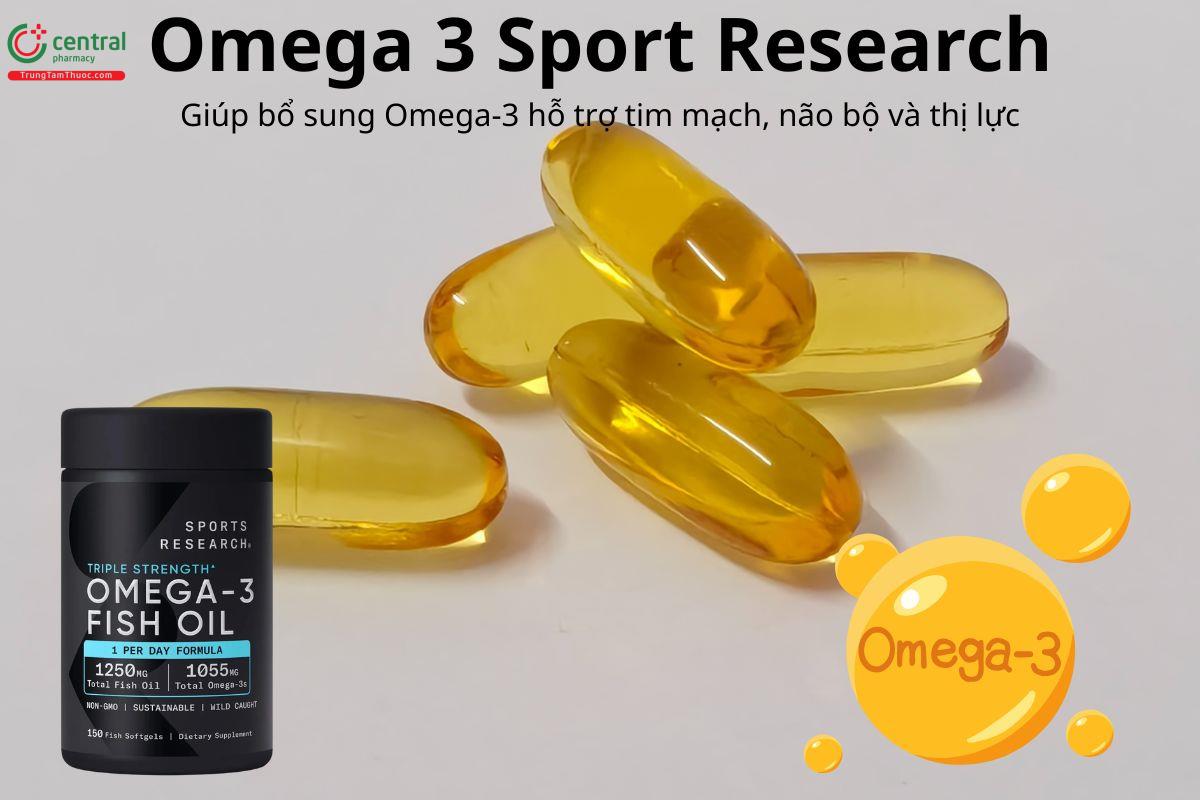 Sport Research Omega 3 Fish oil hỗ trợ cho sức khoẻ tim mạch, não bộ và thị lực