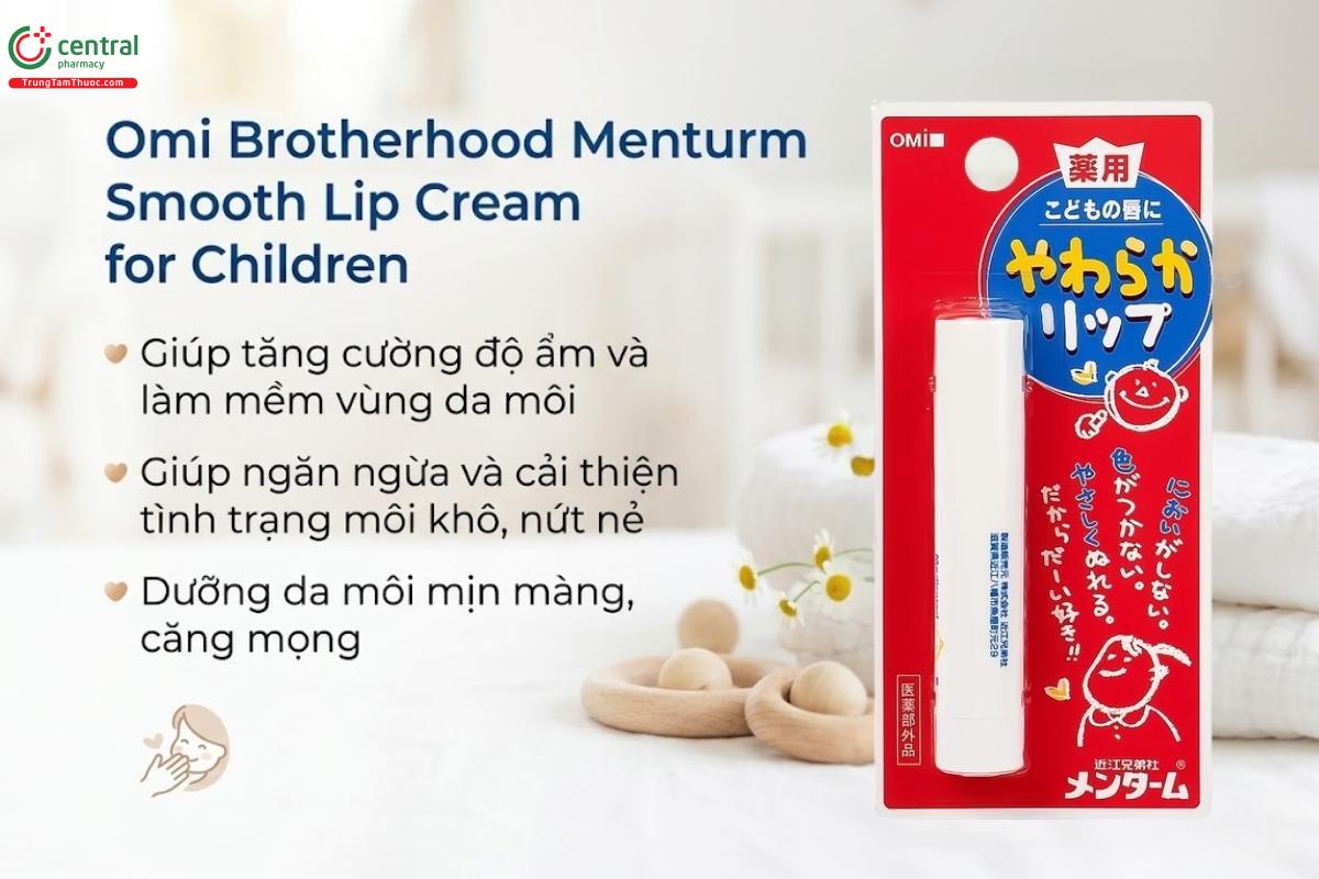Son dưỡng Omi Brotherhood Menturm Smooth Lip Cream cho môi nhạy cảm, trẻ em