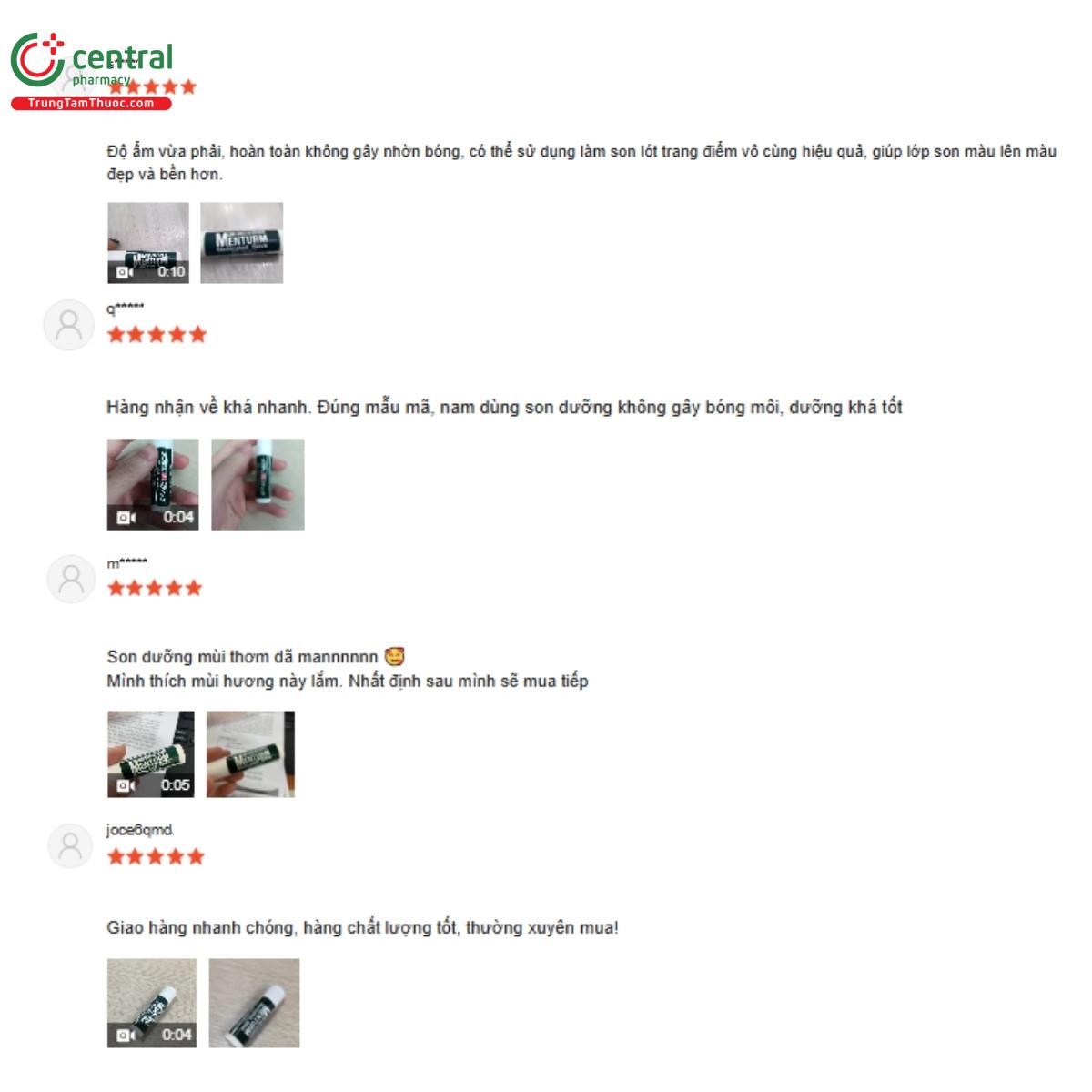 Một số đánh giá của khách hàng về sản phẩm Omi Brotherhood Menturm Stick With Menthol