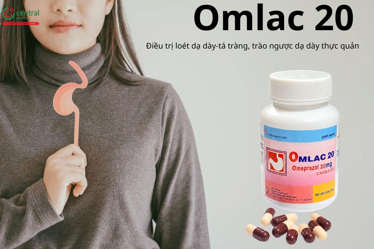 Thuốc Omlac 20 trị loét dạ dày-tá tràng, trào ngược dạ dày thực quản
