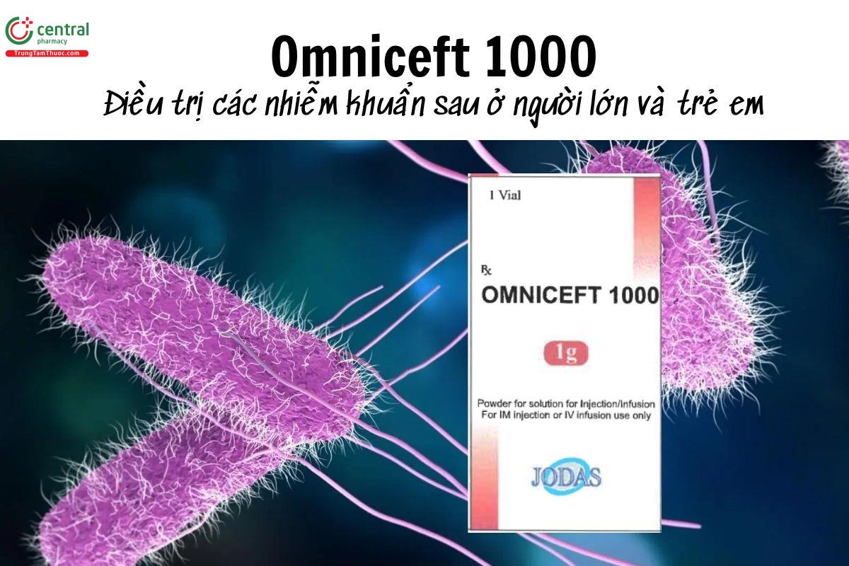 Thuốc Omniceft 1000 - Điều trị các nhiễm khuẩn sau ở người lớn và trẻ em