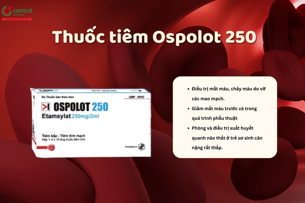Thuốc Ospolot 250 phòng và điều trị mất máu, chảy máu (Hộp 10 ống 2ml)