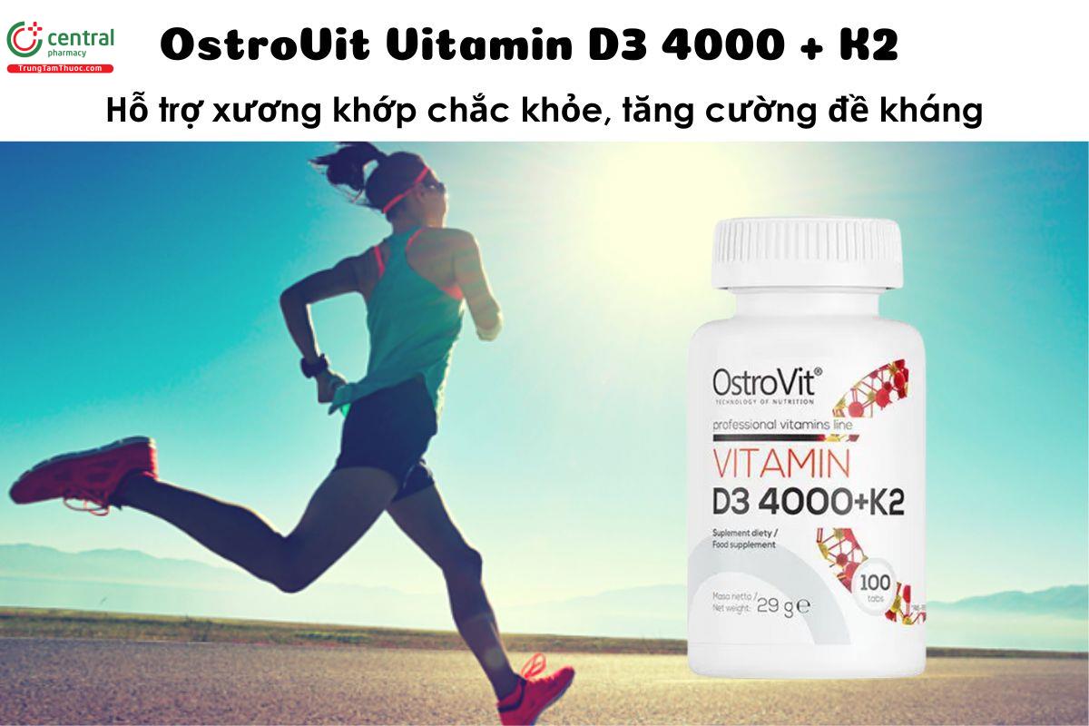 OstroVit Vitamin D3 4000 + K2 hỗ trợ xương khớp chắc khỏe