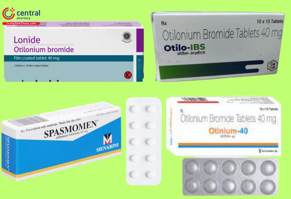 Các thuốc chứa Otilonium Bromide