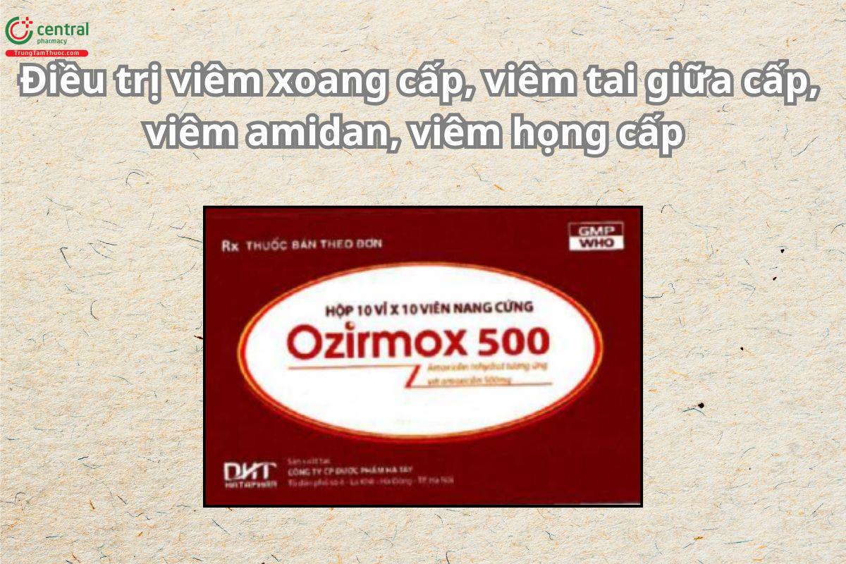 Thuốc Ozirmox 500 điều trị viêm xoang cấp, viêm ta giữa, viêm họng