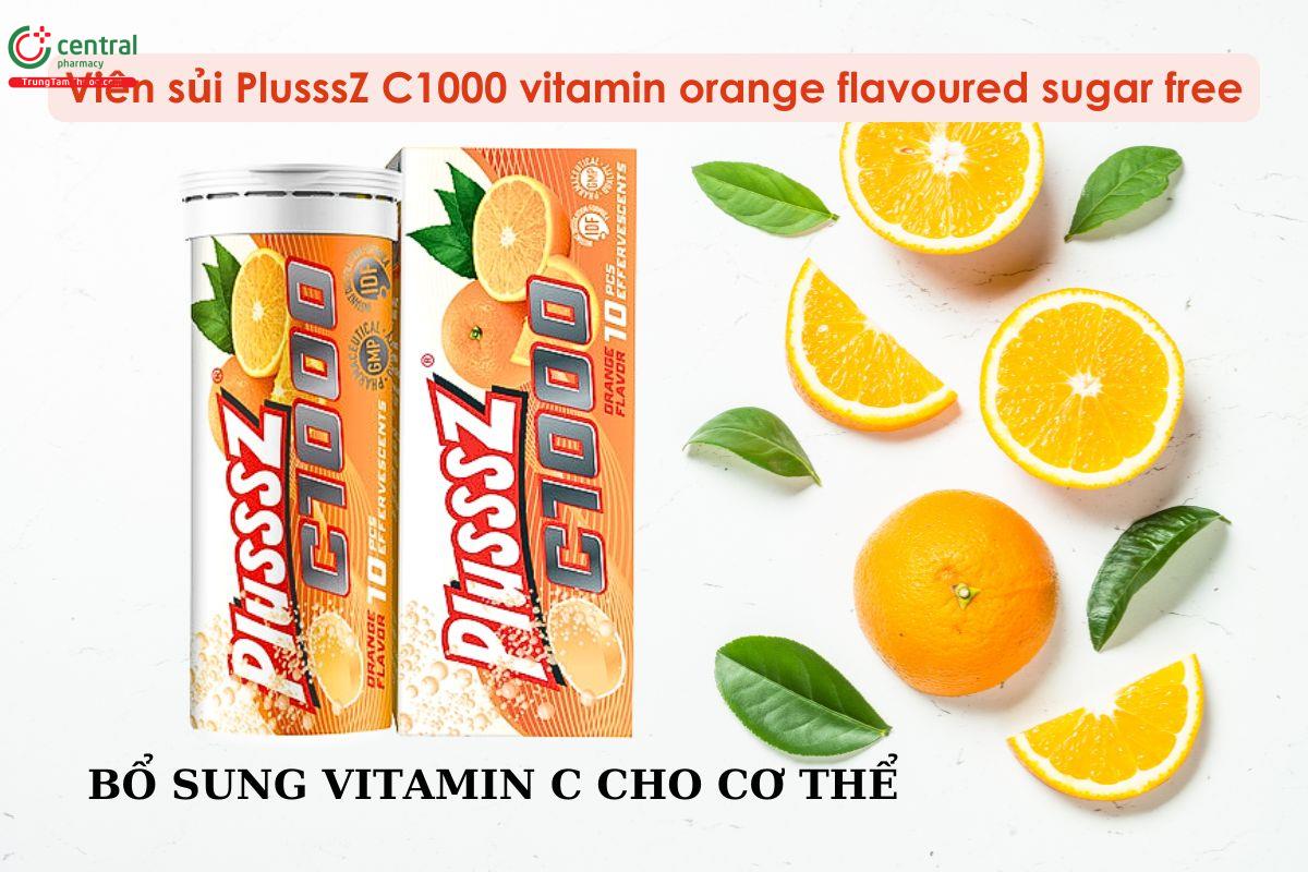 Viên sủi PlusssZ C1000 vitamin orange flavoured sugar free bổ sung vitamin C cho cơ thể