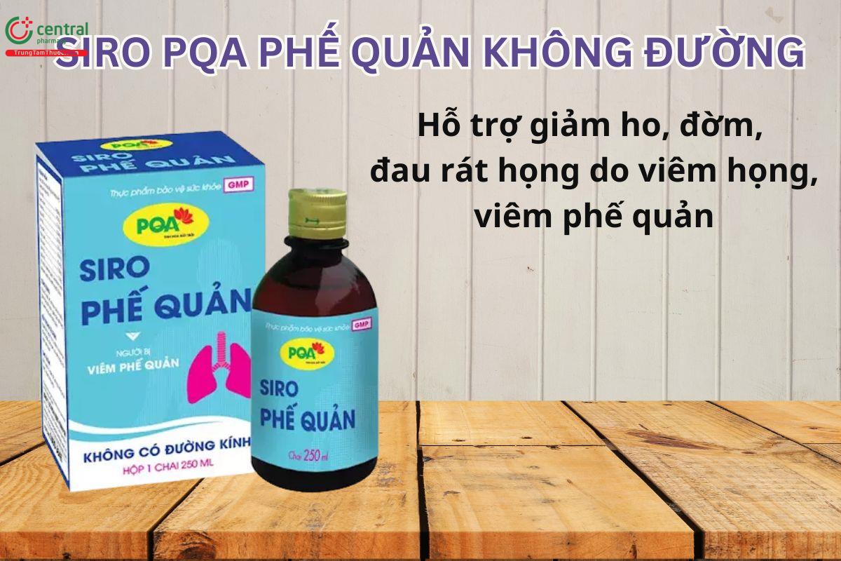 Siro PQA Phế Quản Không Đường hỗ trợ giảm ho, đau rát họng