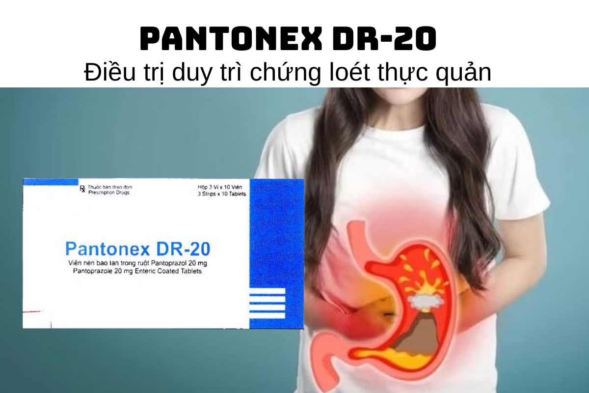 Thuốc Pantonex DR-20 - Chỉ định điều trị duy trì chứng loét thực quản