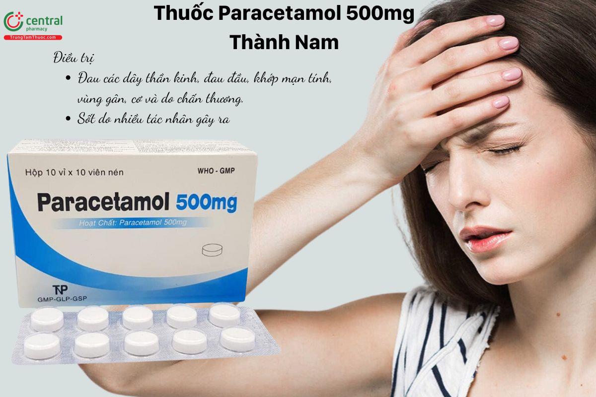 Chỉ định của thuốc Paracetamol 500mg Thành Nam viên nén