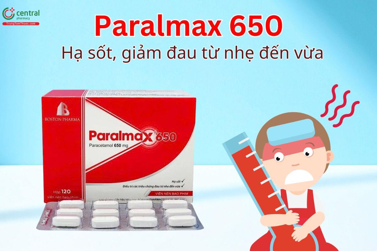Paralmax 650 giúp hạ sốt, giảm đau từ nhẹ đến vừa