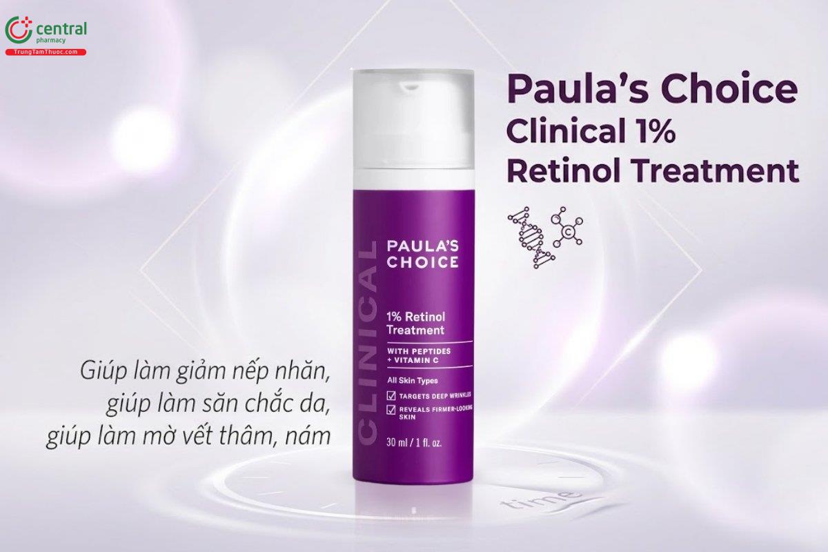 Paula's Choice Clinical 1% Retinol Treatment cải thiện nếp nhăn, mờ nám