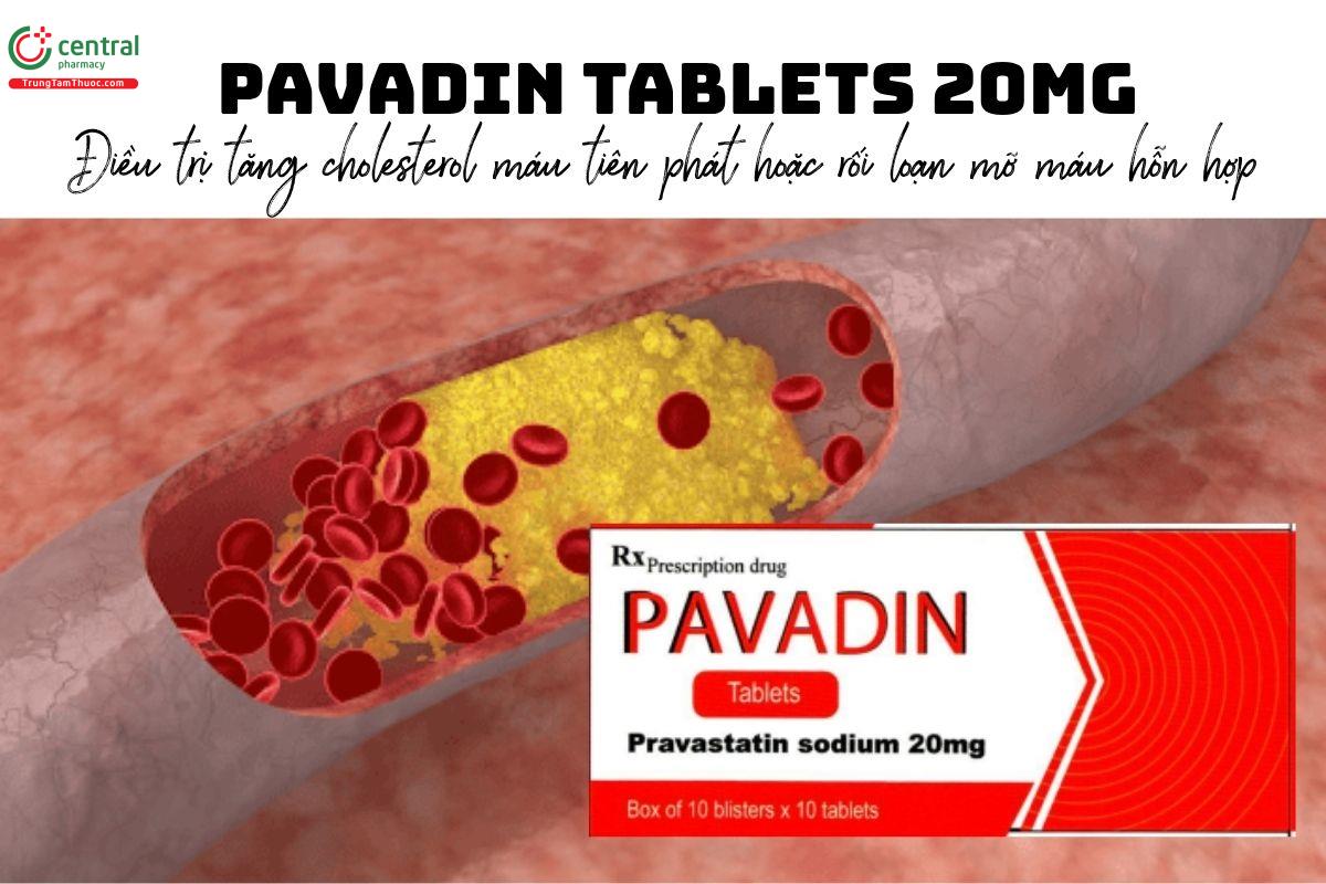 Thuốc Pavadin Tablets 20mg - Điều trị tăng cholesterol máu tiên phát