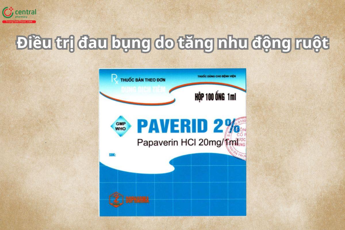Thuốc Paverid được sử dụng để chống co thắt các cơ trơn tại nhiều cơ quan như đường tiêu hóa, tiết niệu, phế quản, đường mật và cả cơ tim