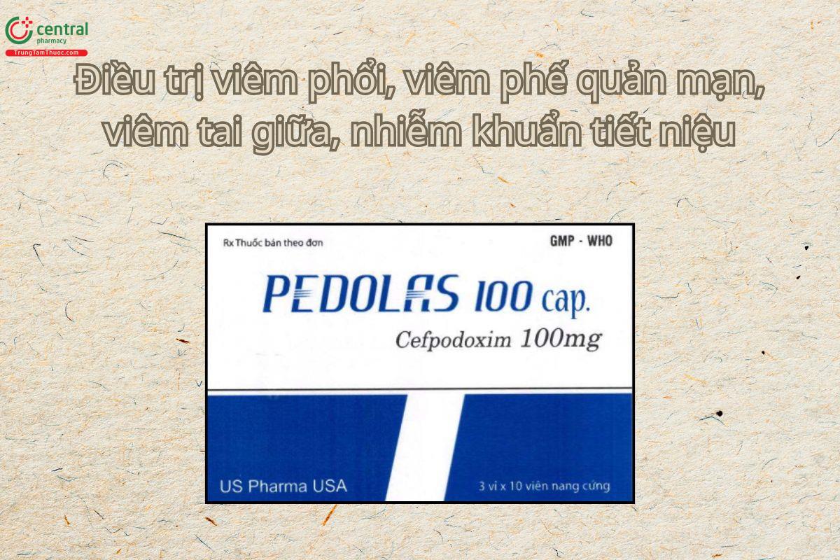 Thuốc Pedolas 100mg cap điều trị các nhiễm khuẩn từ nhẹ đến vừa