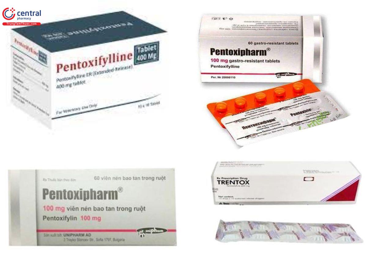Một số chế phẩm có chứa Pentoxifyllin