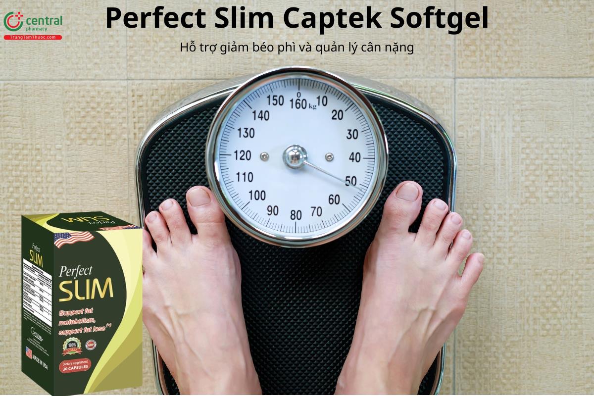 Perfect Slim Captek Softgel giúp giảm béo phì, quản lý cân nặng