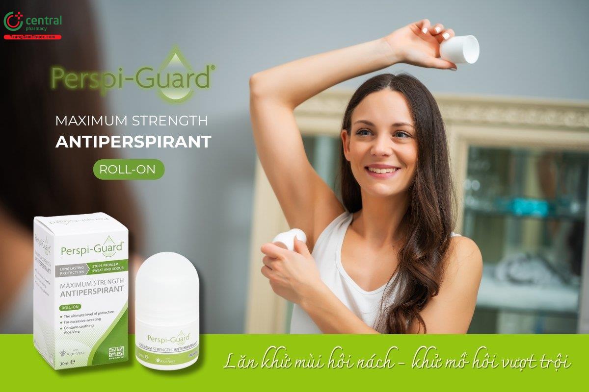 Lăn khử mùi hôi nách Perspi-Guard Maximum Strength Antiperspirant giúp giảm mùi khó chịu, mang lại cảm giác dễ chịu và hỗ trợ làm dịu da cho các trường hợp bị đổ mồ hôi quá mức.