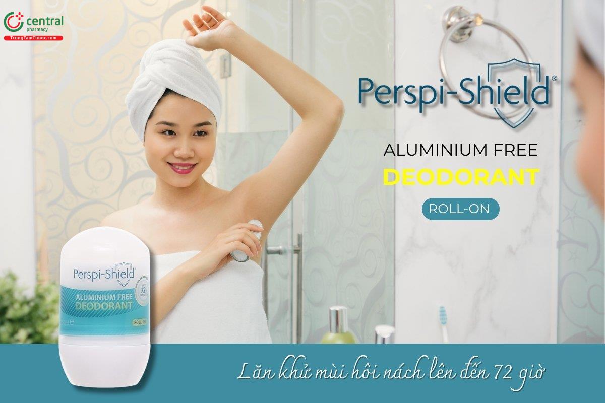 Lăn khử mùi Perspi-Shield Aluminium Free Roll-On Deodorant 50ml giúp làm dịu da và mang đến hương thơm dễ chịu cho cơ thể, có tác dụng giúp khử mùi lên đến 72 giờ.