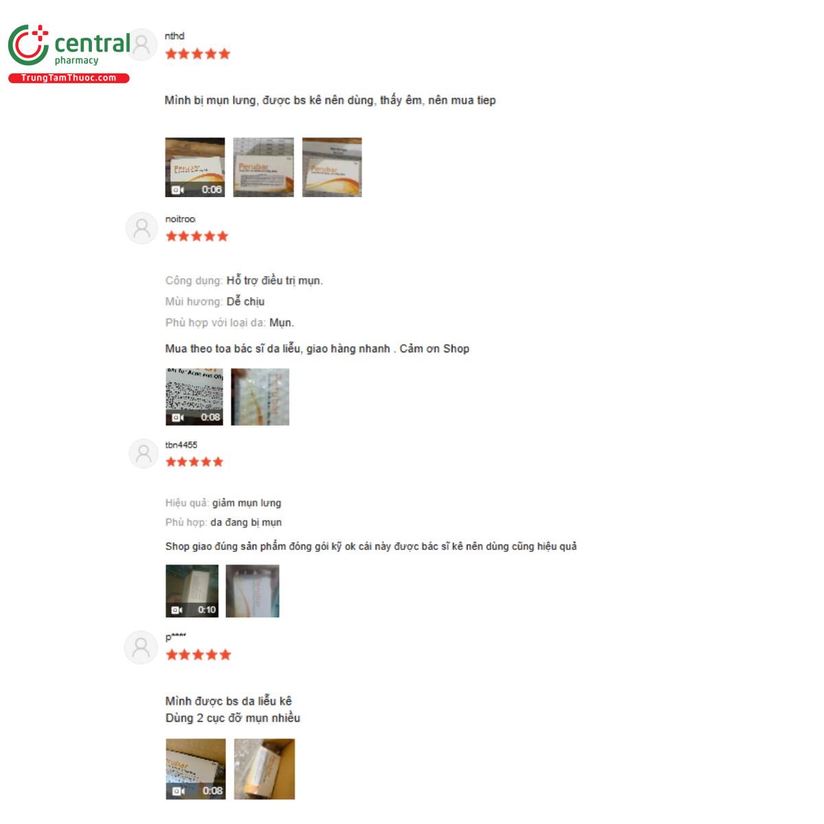 Một số đánh giá của khách hàng về sản phẩm Xà phòng Perubar