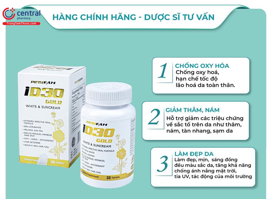 Công dụng của Petyfan iD30 Gold White & Suncream